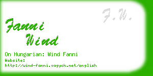 fanni wind business card